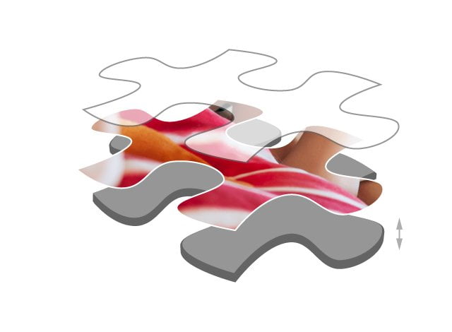 48-bitars fotpussel pusselbitarnas tjocklek