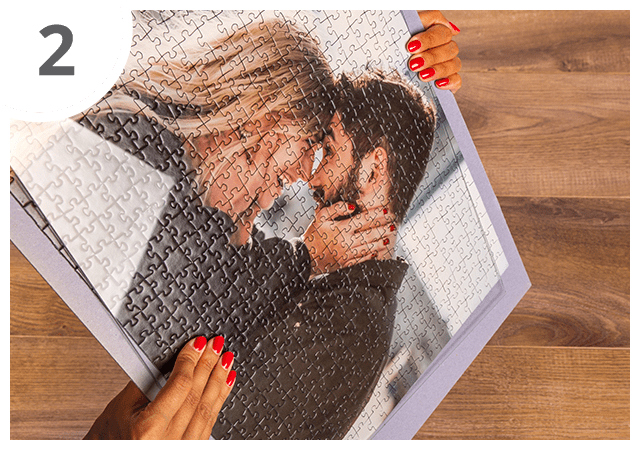 Instruktioner för pusselram steg 2