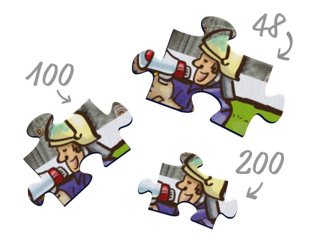 Pusselbitarnas storlek - brandkår