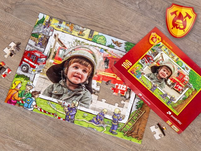 Brandkårspussel för barn
