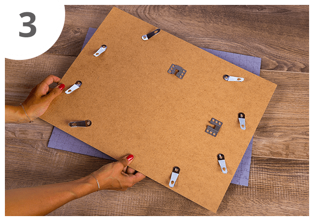 Instruktioner för pusselram steg 3