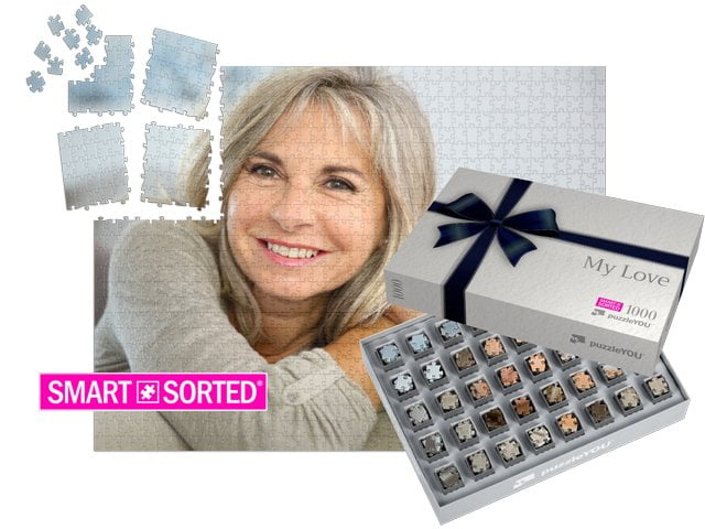 överraskningspussel Alla hjärtans dag - Gift Ribbon blue